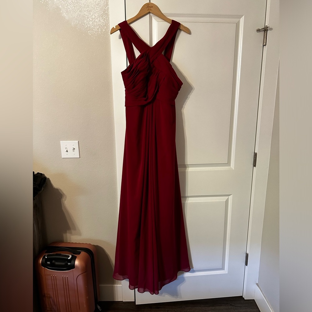 Azazie Kaleigh bridesmaid dress, burgundy. Size 12